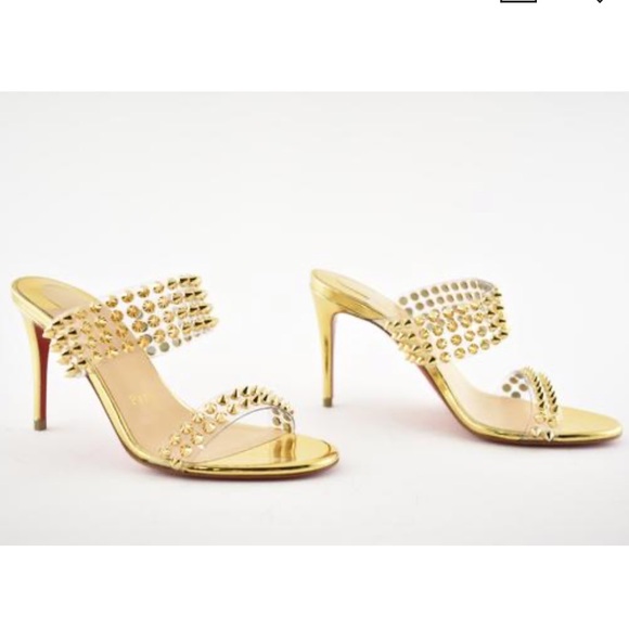 Christian Louboutin Gold Only Spikes 85 Sandals - Picture 3 of 12